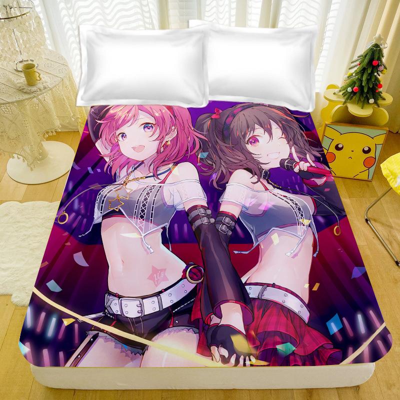 Подарки для фанатов Аниме Love Live School All Stars Постельный набор и наволочка, Постельный набор с простыней на резинке с аниме-персонажами для мальчиков и девочек