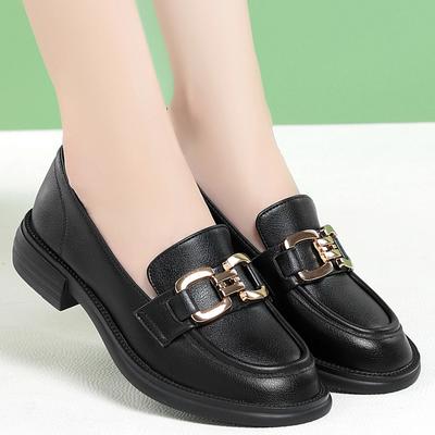 Модные удобные модные женские туфли, лоферы 2024 года, новые кожаные весенние туфли на толстом каблуке, британский стиль, брендовая роскошная повседневная обувь