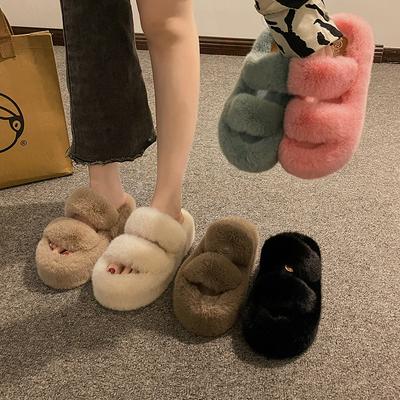 Осень и зима хлопковые тапочки женские носят бархатные теплые для ног сокровище фея домашние комнатные теплые парные маффин пушистые тапочки