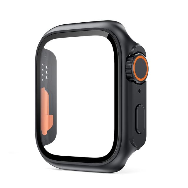 Защитная пленка и чехол для Apple Watch 45мм 40мм 44мм 41мм 42мм 38мм PC Чехол+Стекло Пленка Изменить на Ultra Series 9 8 7 6 5 4 3 SE