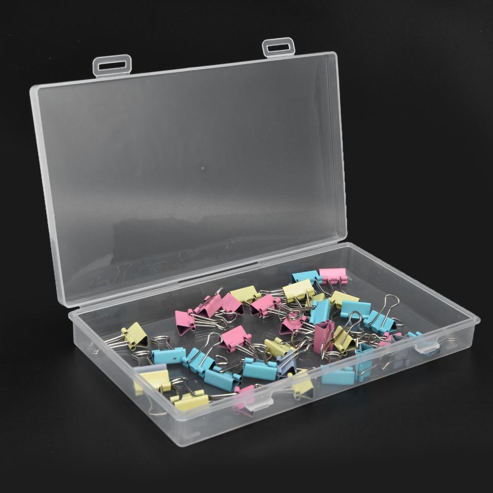 4pcs Transparent Transparent Plastic Box Flap Lid Multipurpose Storage Box  Office Supplies