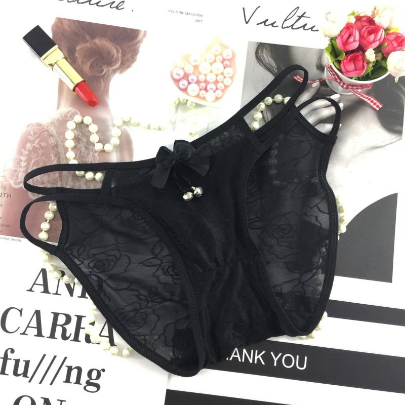 Ice Silk Underwear Ladies Lace Side Hollow Sexy Refreshing Comfortable Breathable Briefs