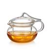 Pokaro Tea Glass Teapot, Clear, Heat-Resistant Glass, 450ml, Cute and Beautiful, Shatter-Resistant, Can Be Used Over an Open Fire, Includes a Glass