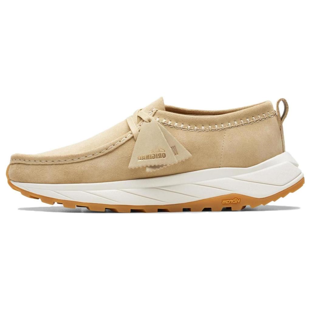 Clarks Walla Eden Lo Замшевые Повседневные Кроссовки на Шнуровке с Круглым Носком Мужские Бежевые 26176533