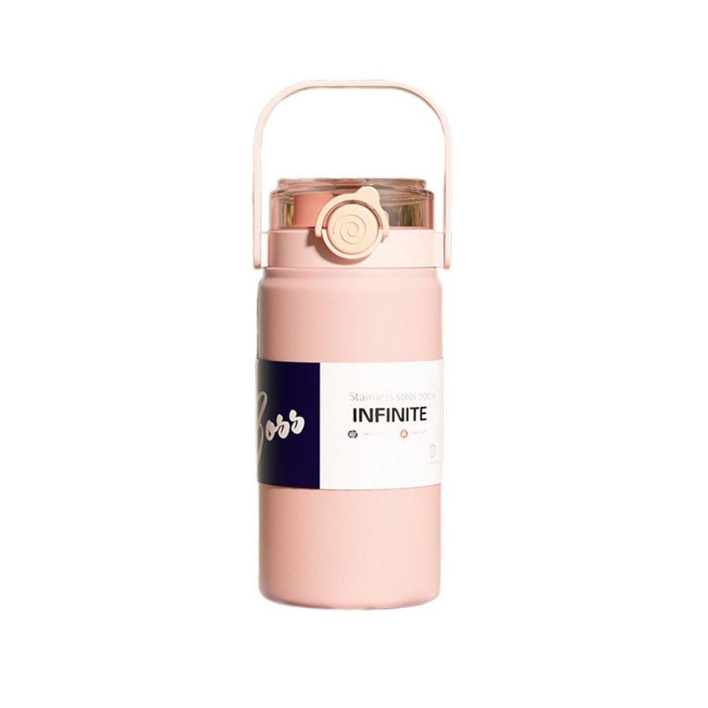 1L/1.2L Thermos Cup Stainless Steel Vacuum Flask Household Straw Thermal Bottle Soprt