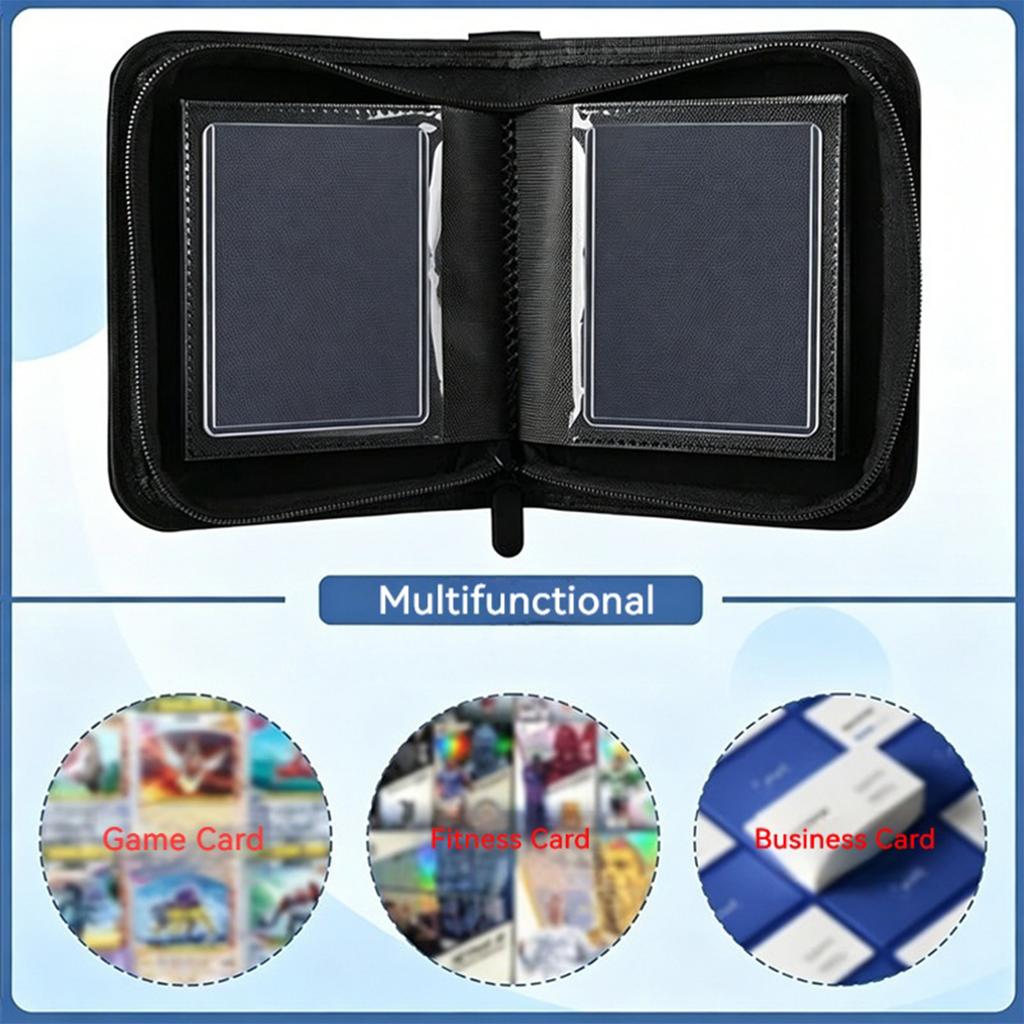 PU Leather 40 Pocket Trading Card Binder 40 Slots Album Diamond Texture Zipper Album Acid-Free Portable Photocard Holder