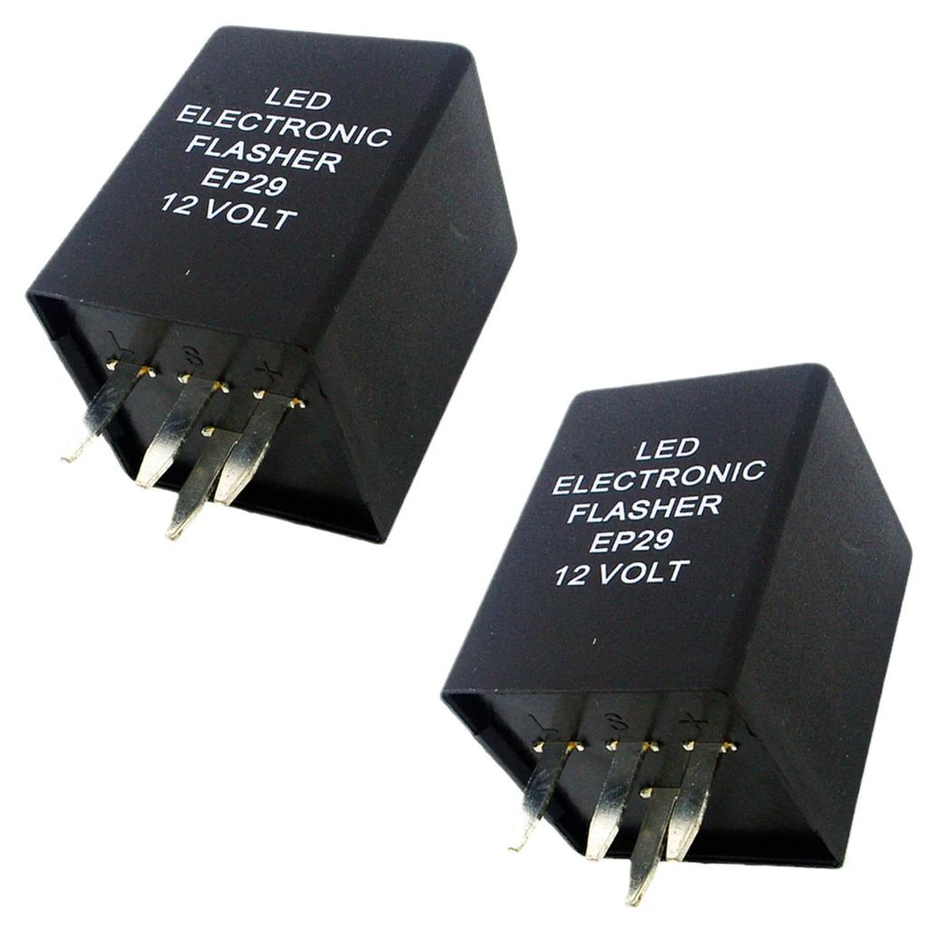 2PCS 4-Pin EP29 LED Flasher Decoder 4 Pins Electronic Relay Car Fix LED SMD Turn Signal Light Error Flashing Blinker 12V 10A ABS