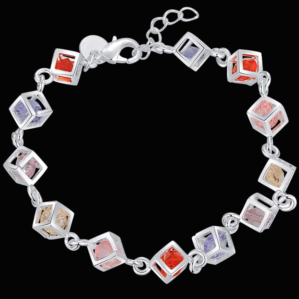 SAY 925 Sterling Silver Bracelets Colored zircon For Women Exquisite Student Girlfriend Jewelry Accessories Wedding Fashion Gift