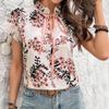 Весна/Лето Женские Блузки Мода Цветочный Принт Бретельки Короткий Рукав Рубашка Женские топы