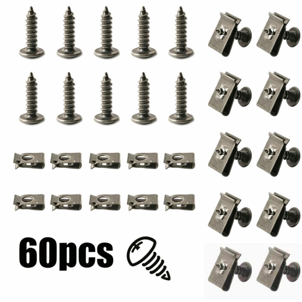 20/40/60Pcs Anti Rust U-Type Fastener Clips Iron Metal Screw Clips Car Accessories
