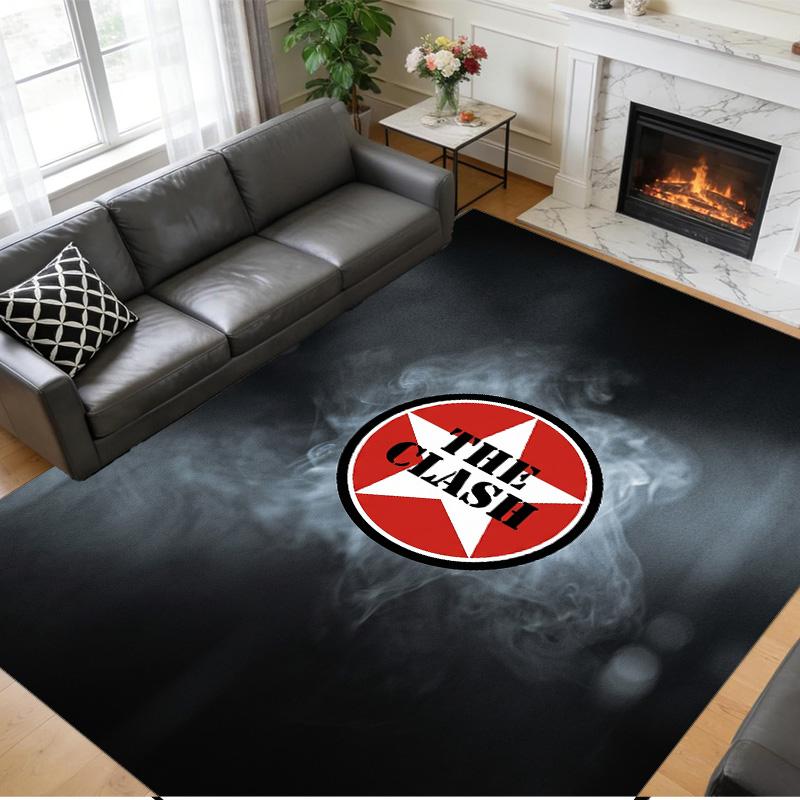 The Clash Print Crystal Velvet Plush Rug Wear?Resistant Anti?Slip Floor Mat For Indoor Household Decoration
