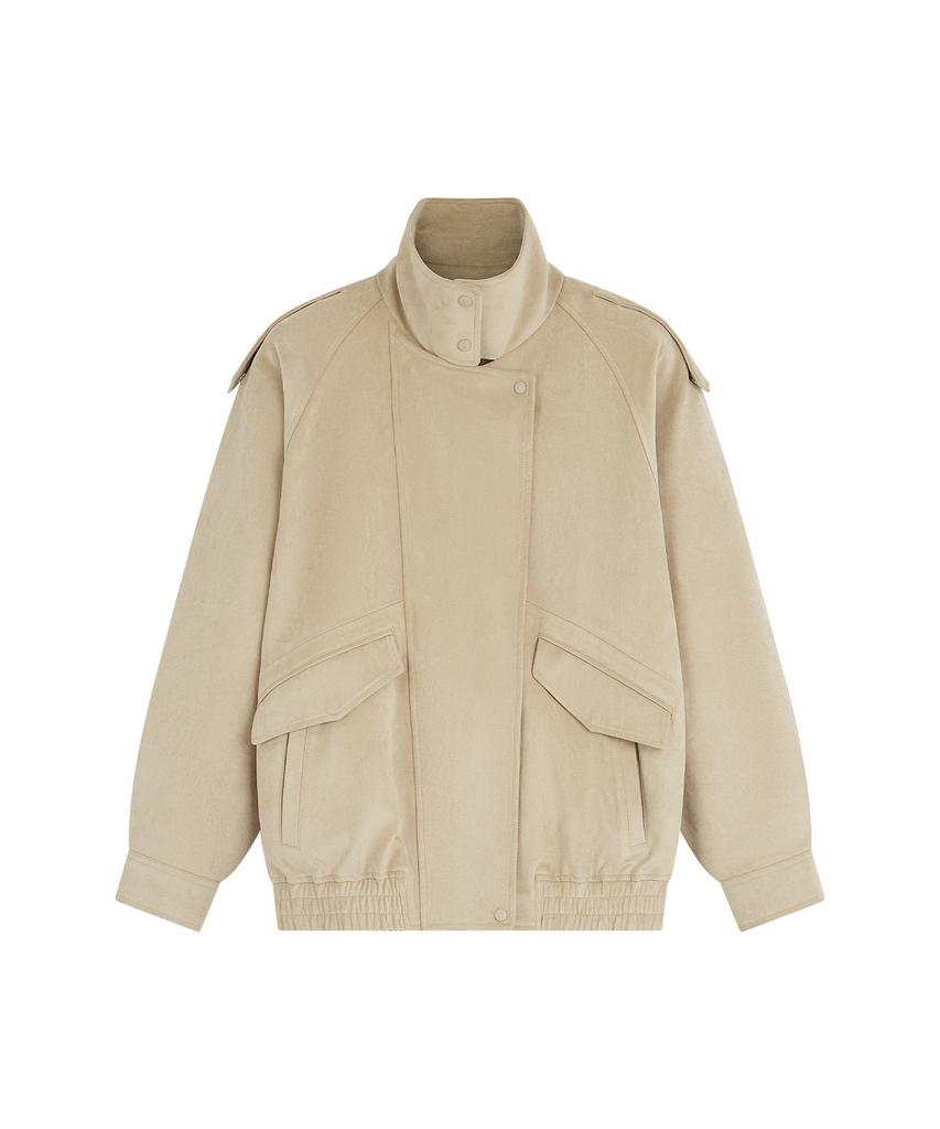 SIYAZU Siot4209 Edit Suede Jacket_Ash Beige