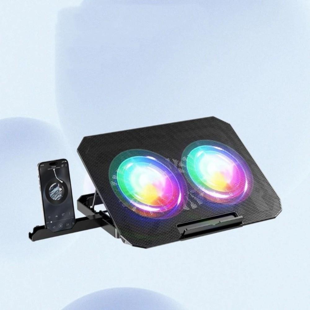 Цветная подсветка Подставка для ноутбука RGB Два вентилятора Держатель для ноутбука Для офиса/дома