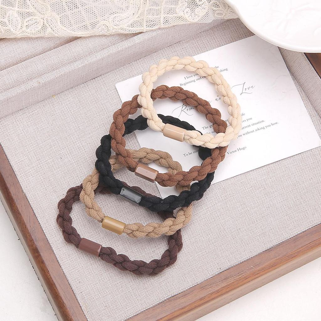5Pcs High Elastic Fried Dough Twists Headband Hair Ring Head Rope Fashion Headwear For Girl Rubber Band Hair Accessories