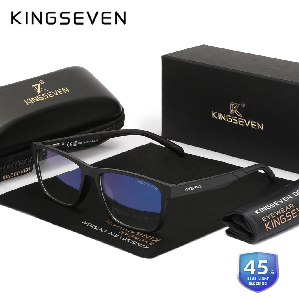 Kingseven Blue Light Blocking Glasses Ultralight Men/Women Phone Computer Eyewear Rectangle Anti-Blue Ray Optical Eyeglasses