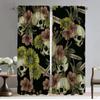Curtains Child Room Flower Skull Curtains for Bedroom Halloween Decoration Window Curtain for Room 2 Panel Shades Partition Home
