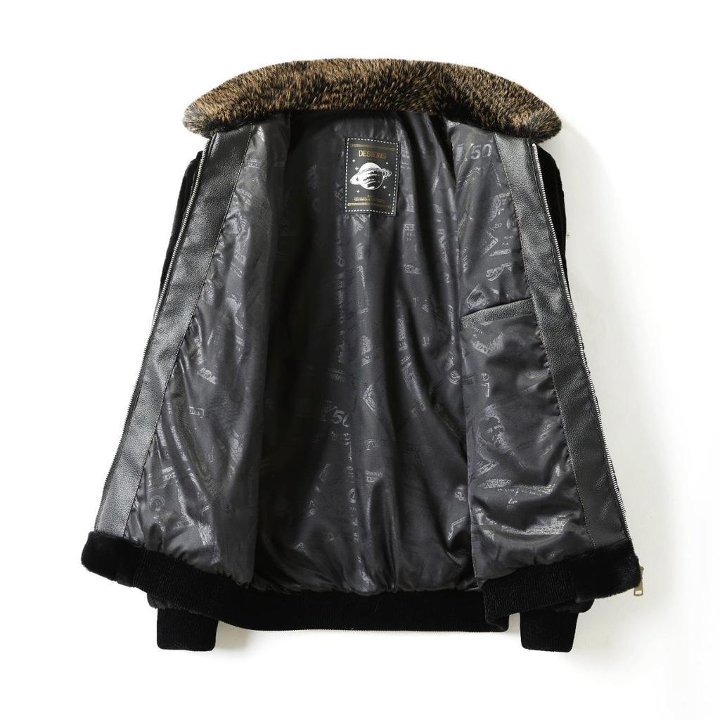 Мужская зимняя шуба из искусственного меха золотой норки