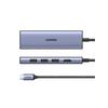 Hub Ugreen CM511 20956A USB-C HDMI 4K 3x USB-A 3.0 Lector SD/TF Plata