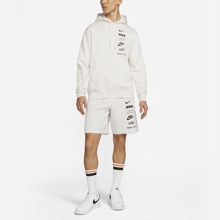 Nike Logo Print Hooded Sweatshirt Men Tops Off-White DX0784-030