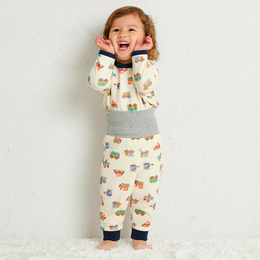 MIKIHOUSE HOT BISCUITS Pajamas for Boys and Girls, Ivory, 100cm, 70-7337-140