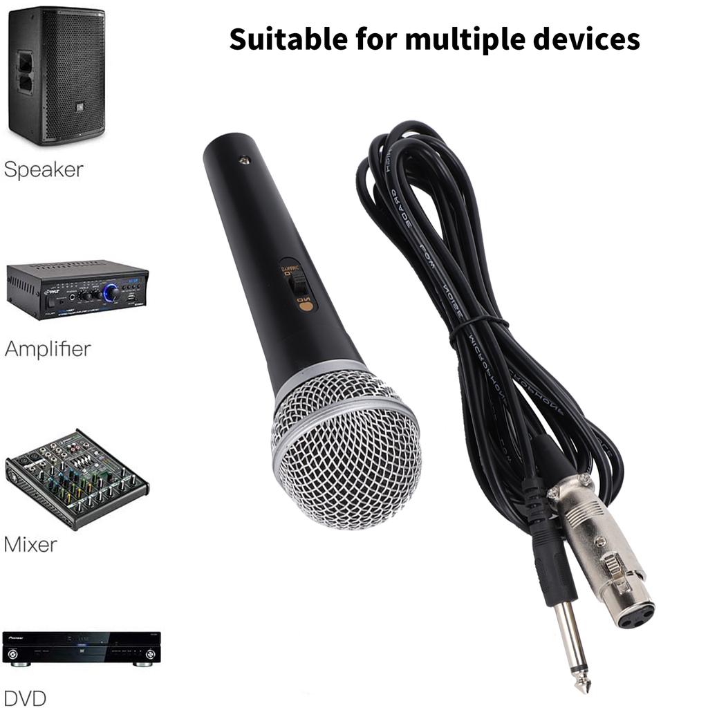 XLR Microphone with XLR To 1/4 Inch Cable Audio Connection Handheld Microphone Suitable for Stage Karaoke Singing and Recording