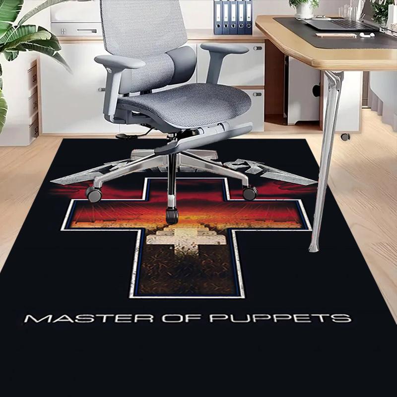 1pc Metallica Master of Puppets Home Office, Durable Polyester Floor Mat with Easy, Office Decor, Urban Style, Nonslip Backing