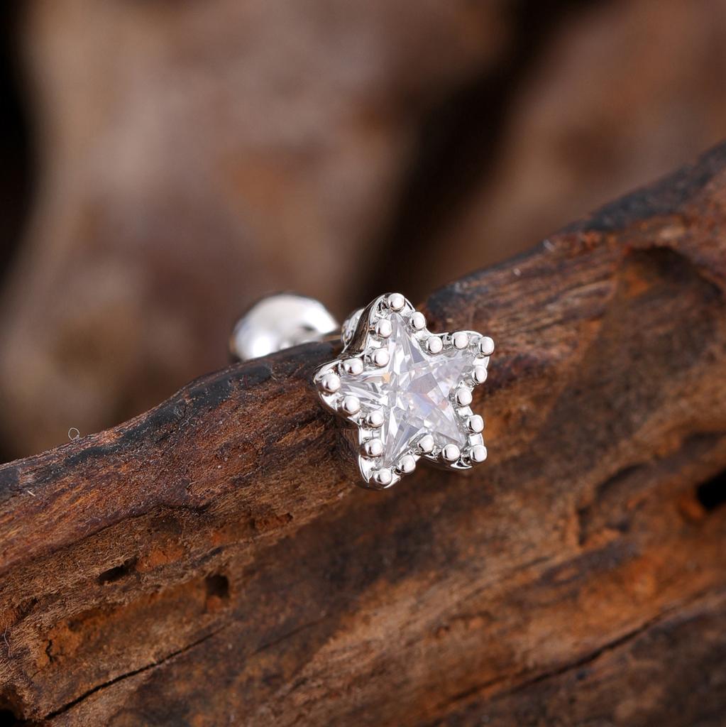 Набор из 10 серег для хряща средней части хеликса, трагуса, конха, 20G, гипоаллергенная хирургическая нержавеющая сталь, циркон, женские пирсинг-украшения