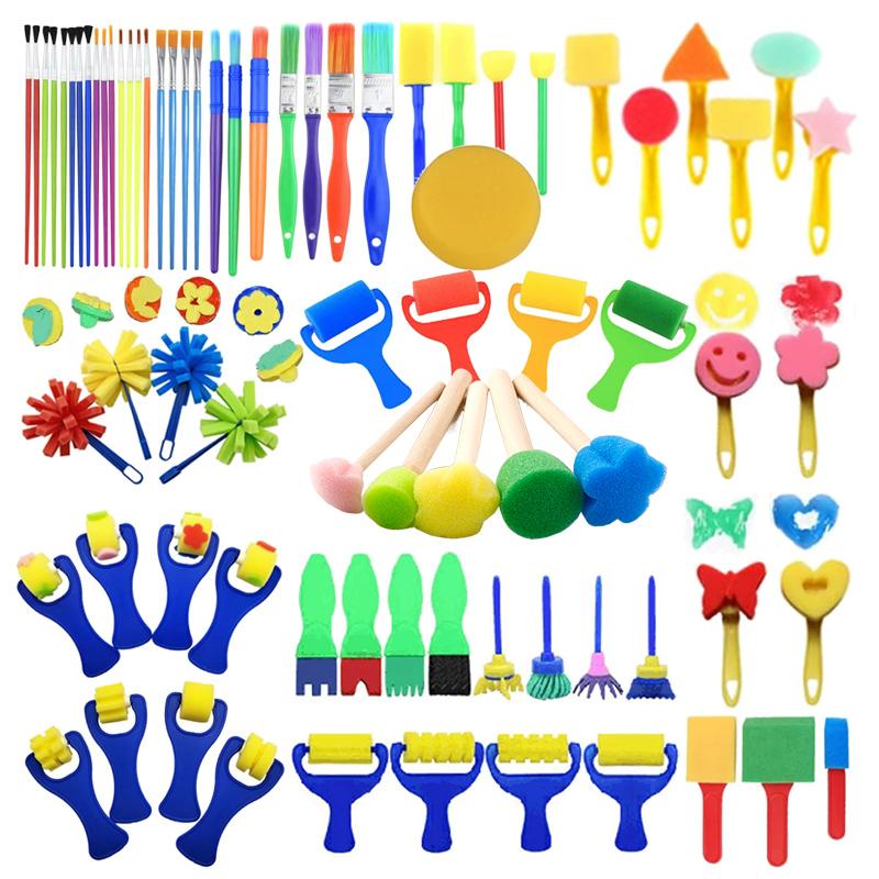 Наборы губчатых валиков для рисования, детские игрушки для рисования, инструмент для граффити, сделай сам, игрушка для раннего развития, игрушка для взаимодействия родителей и детей TMZ