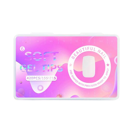 420Pcs/Box Fake Clear Easy Long To Paste Nails Lasting Removable Matte Nail Extension Acrylic Extra