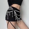 Temperament Belly Layered Imitation Pearl Tassels Body Chain Waist Chain Belt Streetwear Summer Beach Women Body Jewelry