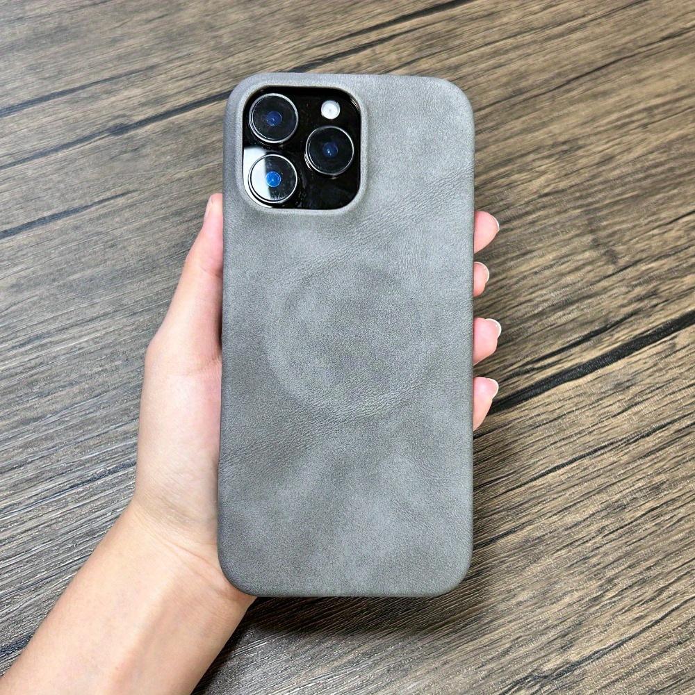 Роскошный магнитный чехол для телефона с беспроводной зарядкой для iPhone 16 15 14 13 Pro Max, защитный чехол из искусственной кожи
