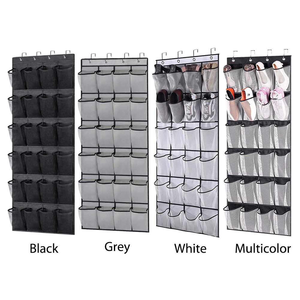 24 Pockets Wall Storage Bag Nonwoven Storage Household Wall Bag Hanging Shoe Organiser Rack Behind Doors Shoes Rack Storage Bag