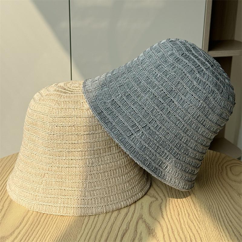 Fisherman's Hat Children's Summer Outdoor Weaving Hollow Breathable Sun Hat Leisure Sunscreen Bucket Hat