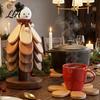 Eco Friendly Kitchen Gift Collapsible Wooden Trivets for Hot Dishes, Tree-Shaped Heat Resistant Potholders, Unique Holiday Housewarming Folding