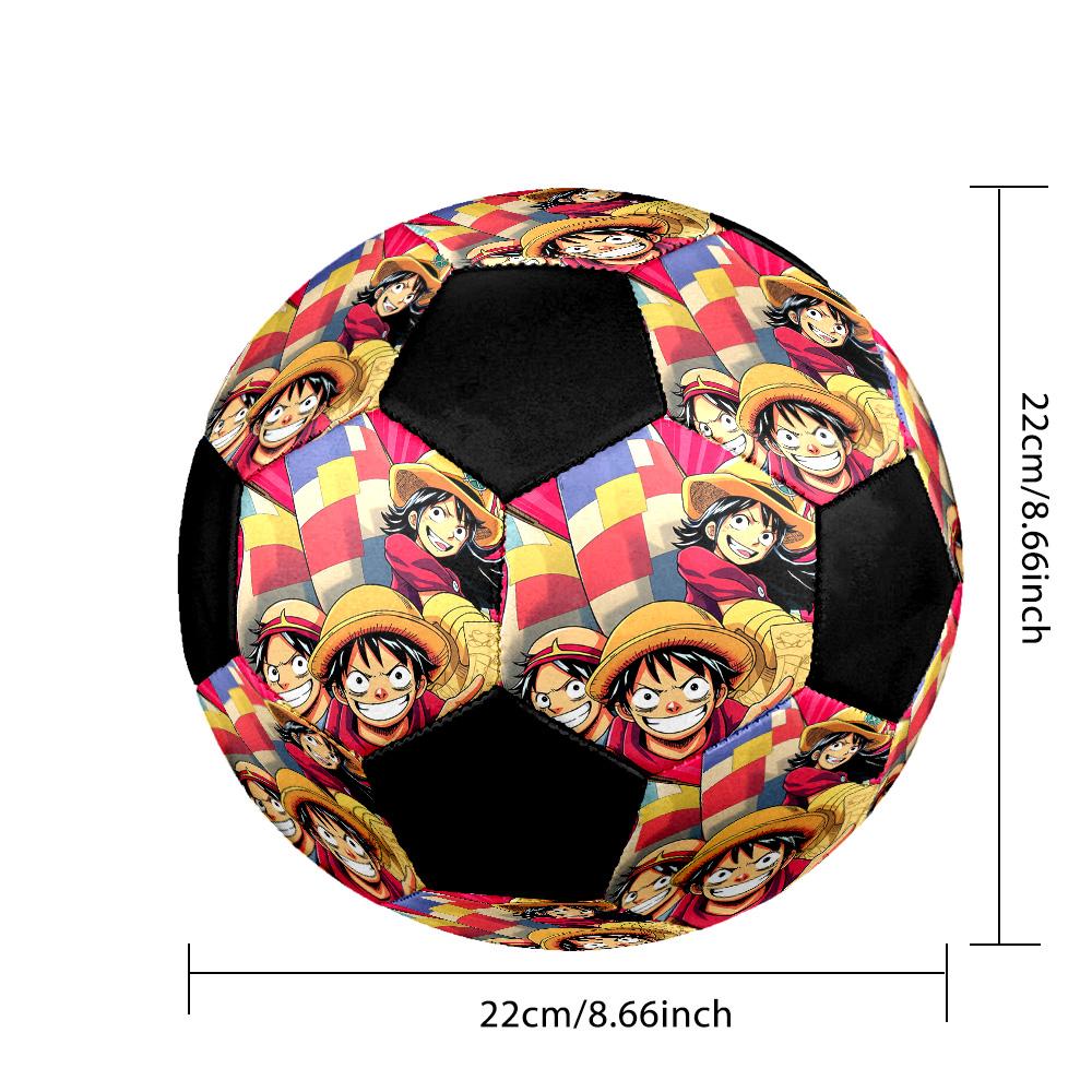 Straw Hat Crew Soccer Ball Colorful All Ages Machine Stitched PVC Competition Ready Durable High-Bounce.SIZE5