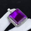 Amethyst Gemstone Silver Pendant In 925 Sterling Silver - Handmade Square Design, Perfect for Gifts, and Everyday Wear Jewelry Valentine Day Gift
