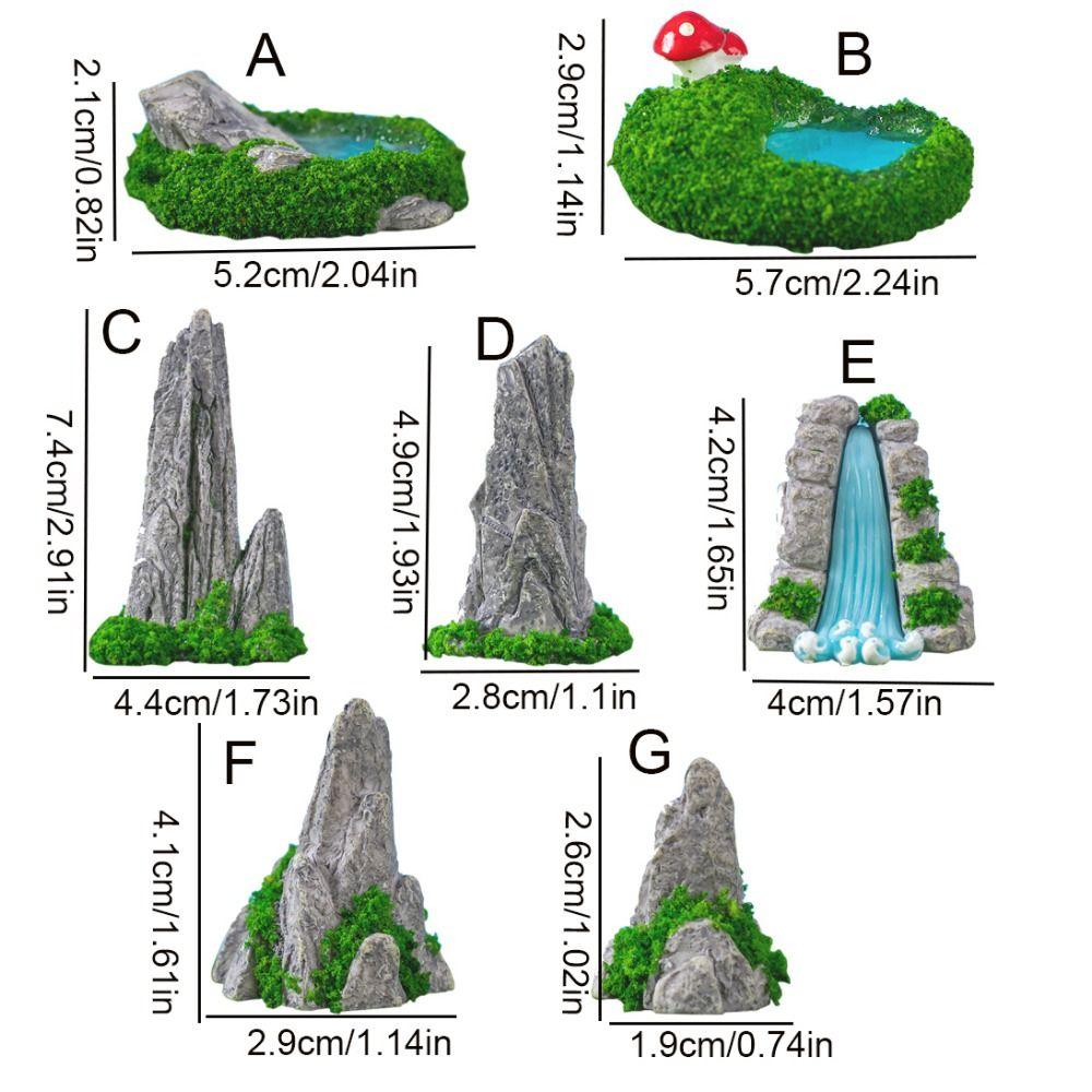Decorative Mini Rockery Ornament Simulation Waterfall Rocks Micro Landscape Ornaments  Fish Tank