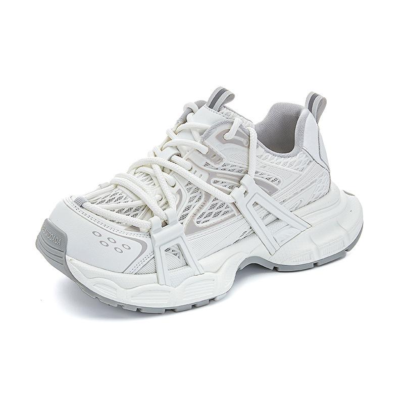 Absorbent film bottom thick sole dad shoes 2025 spring and summer new mesh breathable silver sports shoes casual versatile shoes children