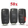 Jingyuqin 50 шт. складной автомобильный пульт дистанционного управления брелок для VW Jetta Golf Passat Beetle Polo Bora 3 кнопки