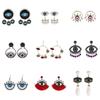 Devil's Eye Drip Oil Alloy Earrings: Trendsetting European & American Street Style