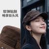 Autumn and winter hat women's fashion retro flat top hat versatile solid color simple equestrian hat showing face ducktongue newsboy hat