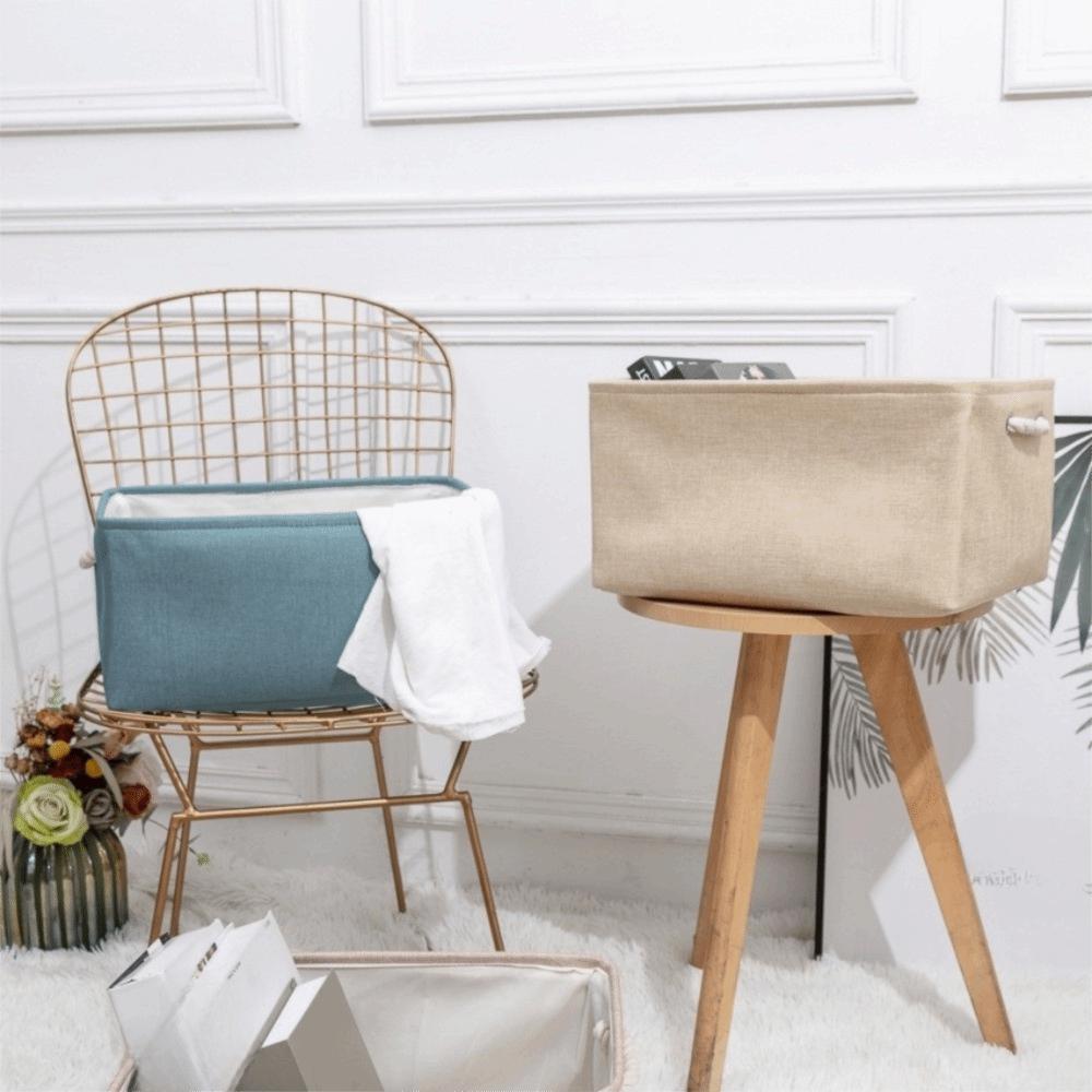 Multi-Purpose Collapsible Laundry Basket Rectangular Linen Storage Box Portable with Handle Folding Storage Baskets Closet