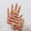 European and American acrylic alloy ring light luxury irregular ring inlaid design female ring
