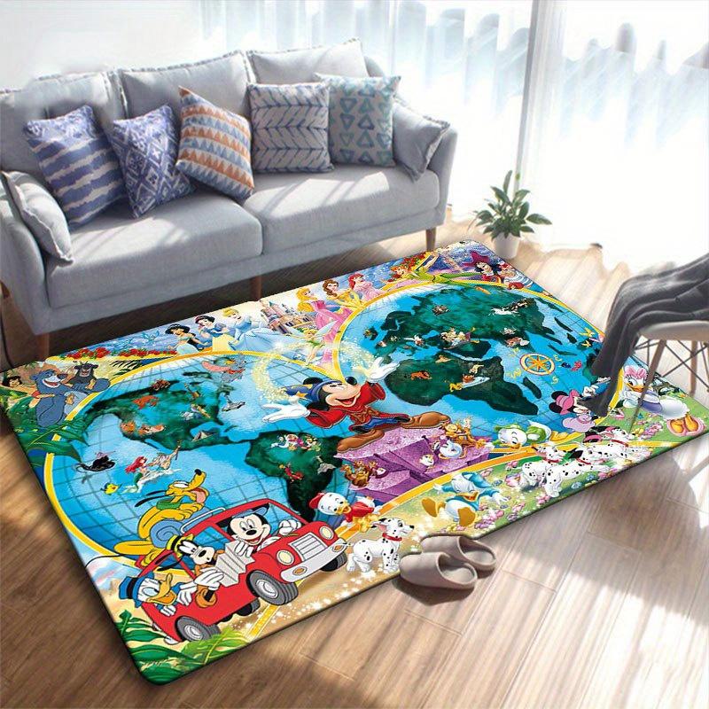 1 шт. Ковер с рисунком Микки Мауса и Минни от Disney, Коврик для зоны, Нескользящий ковер, Коврик для пола, стирающийся вручную, Подходит для гостиной, спальни, Декор для дома