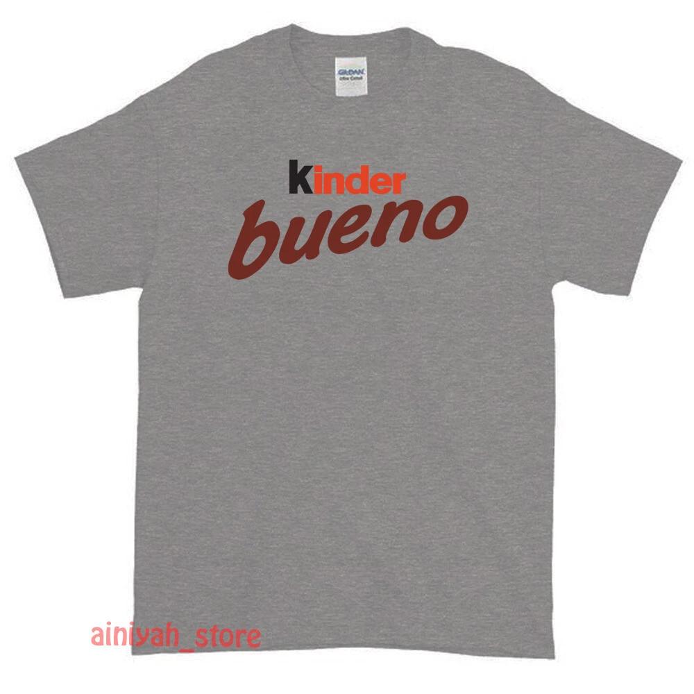 Новые шоколадные батончики Kinder Bueno Логотип Мужская смешная футболка Размер США S-XXL
