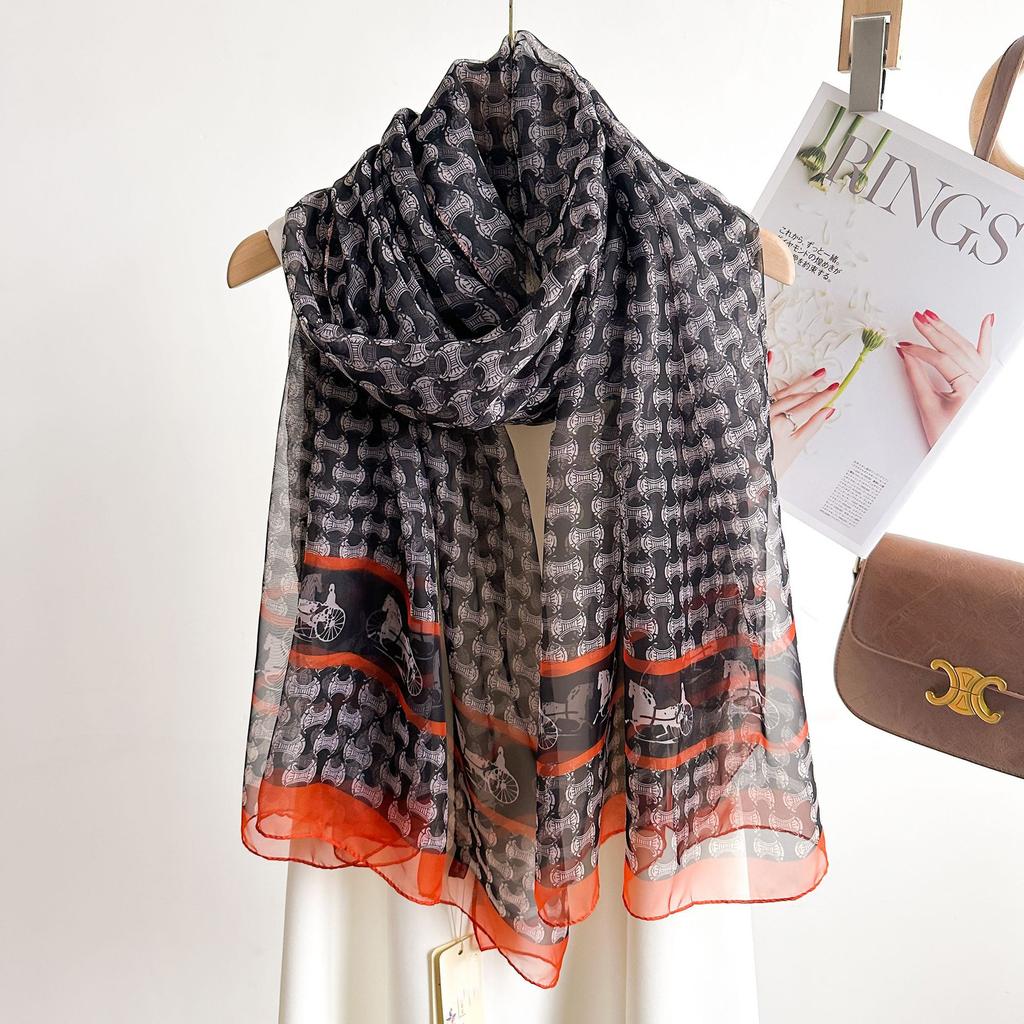 Мягкий полиэстеровый шарф с цветочным принтом для женщин - универсальная шаль, уютная и теплая, ветрозащитная, идеально подходит для повседневной носки