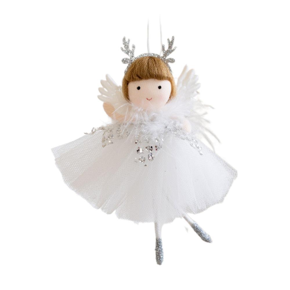 Creative Pink White Christmas Hanging Decorations Embellishment Party Supplies Xmas Tree Ornaments Gifts Toys Angel Girl Doll
