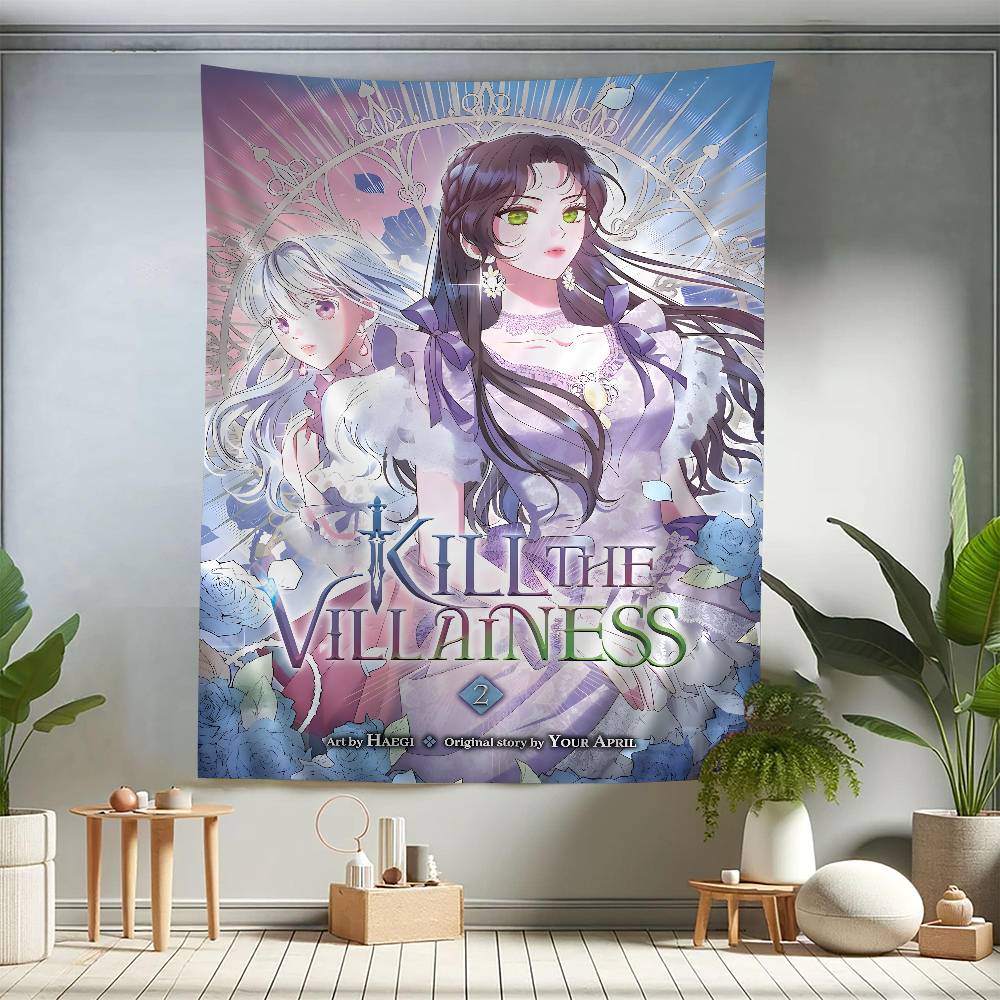 KKill The VVillainess Аниме Мультфильм Гобелен Настенное Повешение Украшение Домашнее Декор Дома