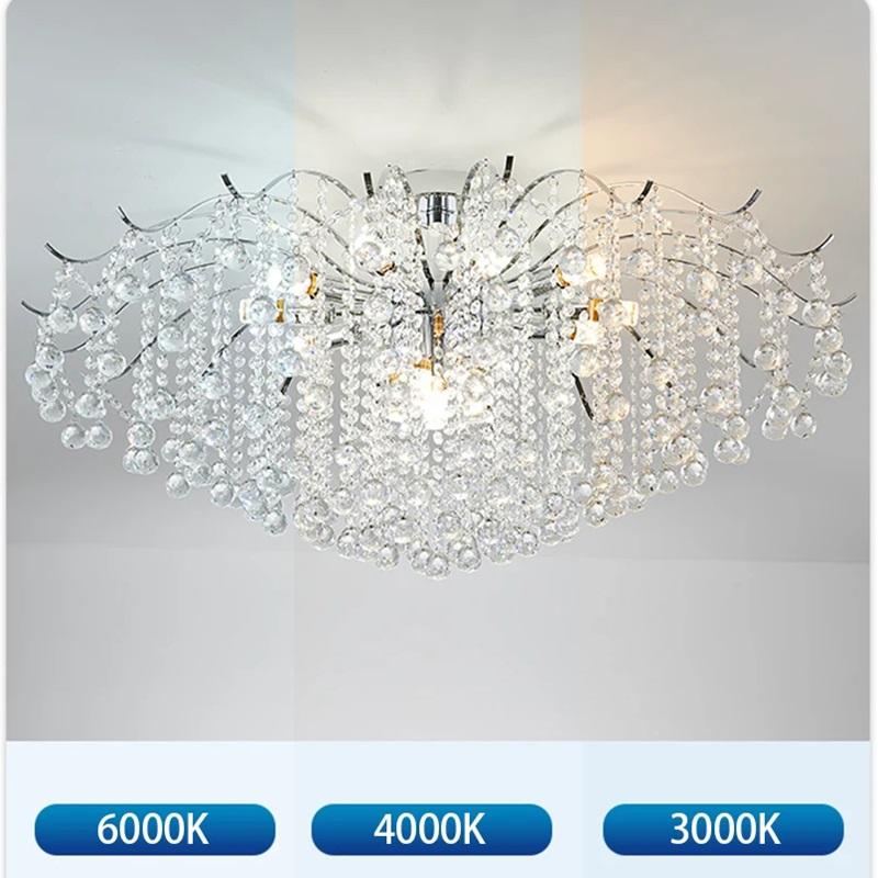 Luxury Modern Crystal Ceiling Chandelier Led Ceiling Pendant Lamp Dining Living Room Bedroom Home Decor Hanging Light Fixture