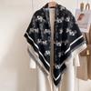 European And Korean Carriage Black And White Classic High-End Scarf Women'S Shawl Warm Versatile Simple Thickened Scarf